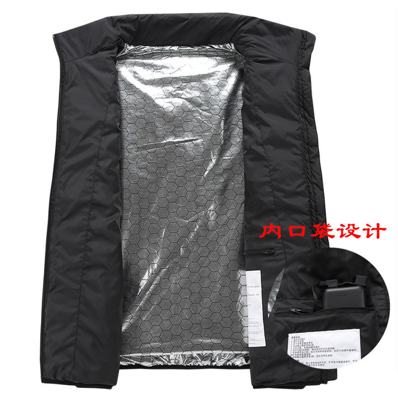 跨境电商双控十一区智能发热马甲男女保暖棉马夹电热背心发热棉服