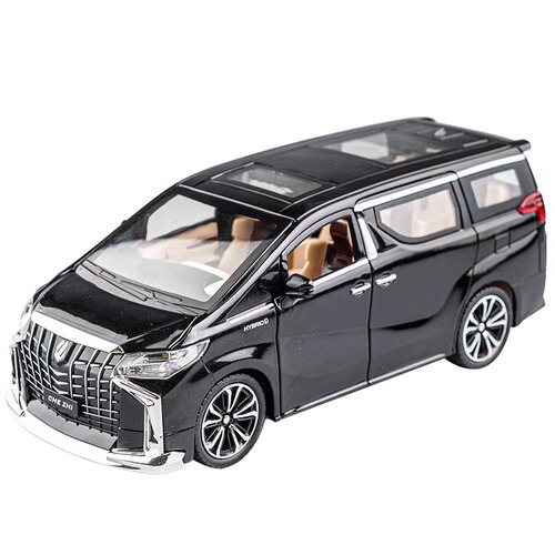 1:24 Toyota Alphard Alloy Car Model MPV Simulation Car Gift with Sound and Light for Men and Women, Collectible and Decorative Ornament, Shipped on behalf of