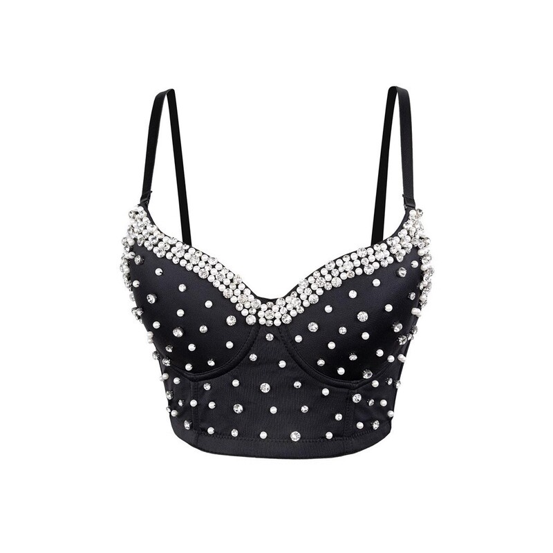 Customized Suspender Women's Outer Wear Sexy Waist-Revealing Puff Sleeve Corset Pu Anti-Snakeskin High-End Vest Db1575