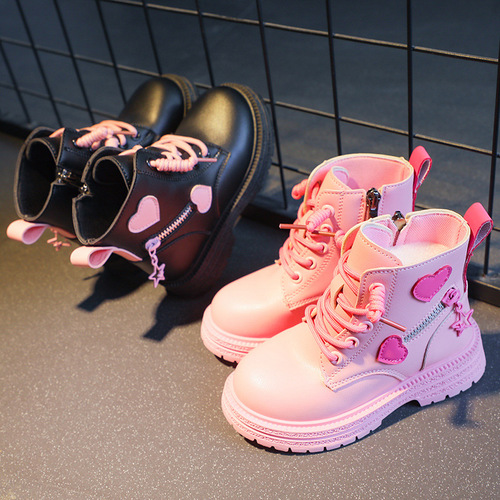 Girls 'Martin boots, children's short boots, autumn and winter new girls' single boots, fashionable princess leather boots, fashionable girls 'leather boots