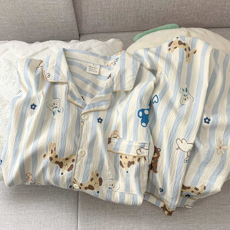 Пижамный комплект с длинным рукавом (Hello Kitty), хлопок, японский стиль, размеры M–XXL