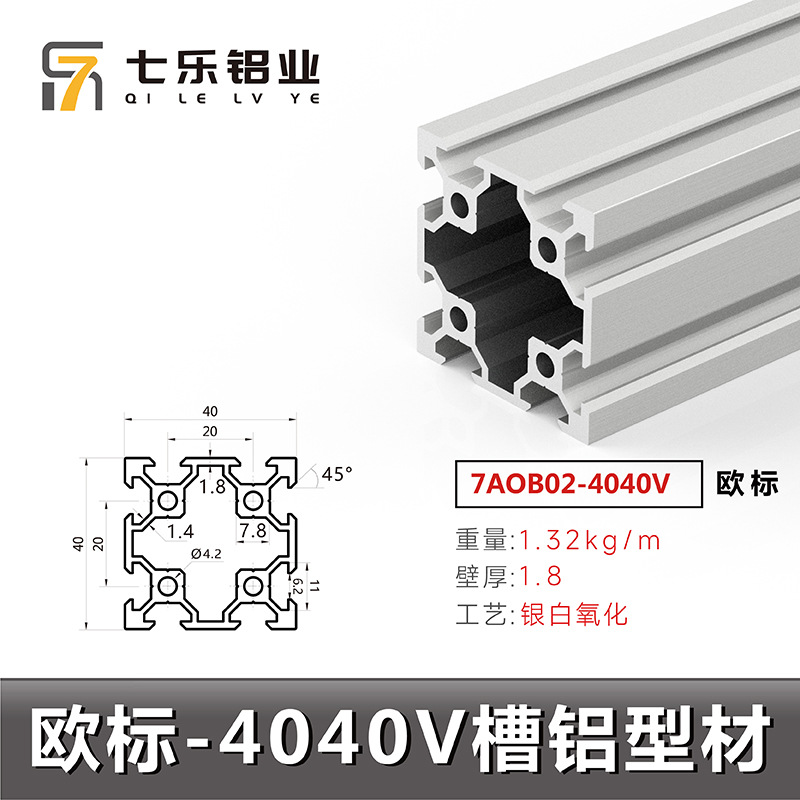 Norma Europea 404040v * 1,32 6 metros blancos plateados