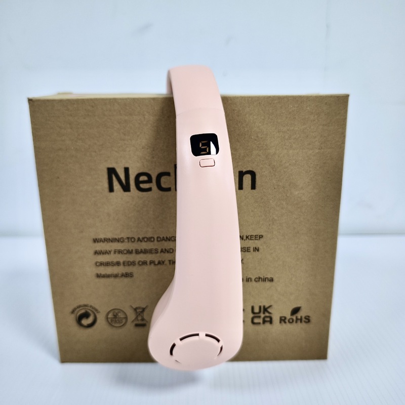 充電式長寿命ポータブル静音首掛け扇風機強風小型ツインターボブレードレス首掛け扇風機|undefined