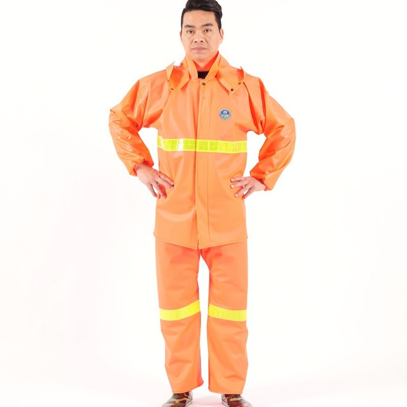 Fishing rain suit, including rain jacket and rain pants, suitable for aquaculture, mining, and fishing; waterproof rain suit with reflective strips