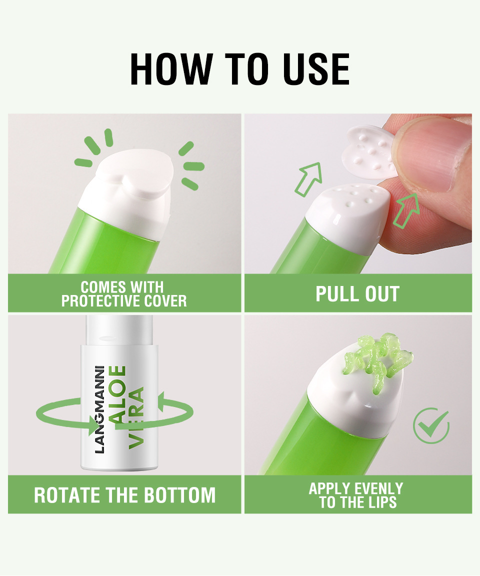 LANGMANNI Aloe Vera Lipstick Rotating Lip Balm across temu undefined