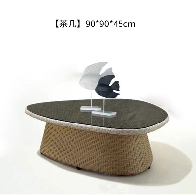 Muebles al aire libre simple silla de caña moderna mesa de té jardín patio hotel ingeniería a prueba de lluvia protección solar balcón mesas y sillas