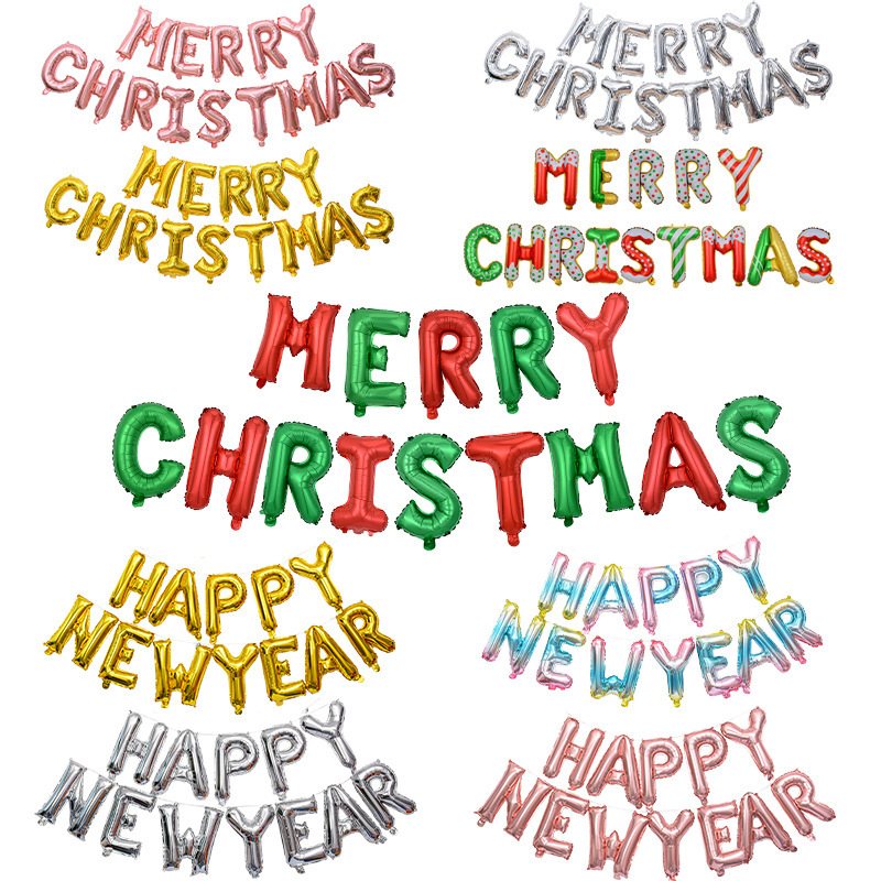 Christmas balloon MERRYCHRISTMAS balloon Merry Christmas set cross border New Year decoration Christmas balloon MERRYCHRISTMAS balloon Merry Christmas set cross border New Year decoration