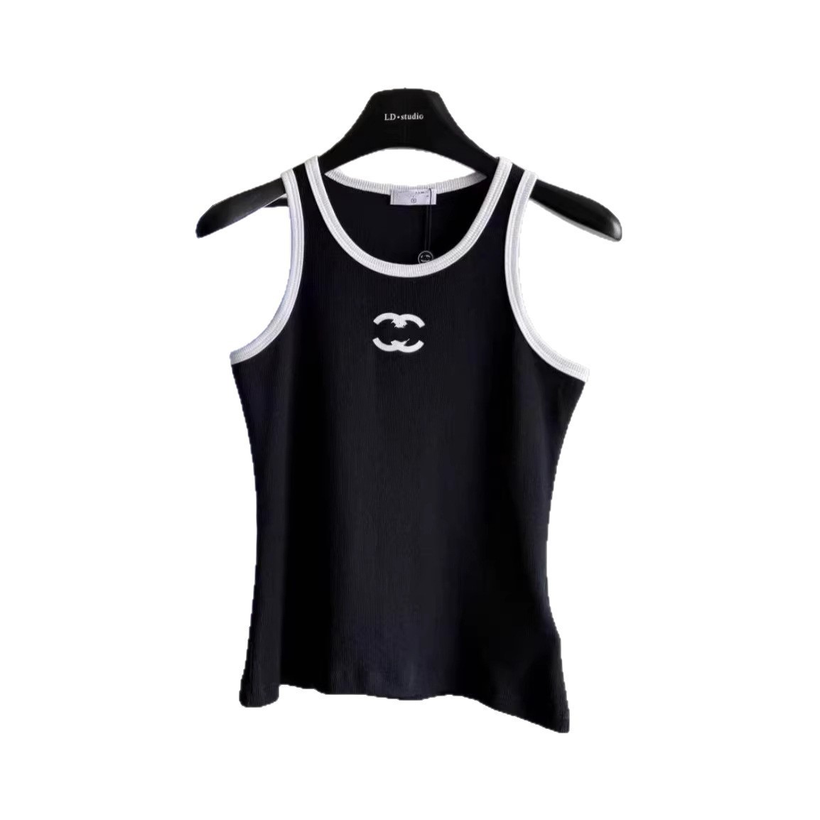 Chanel Tank Embroidered Black