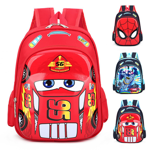 New Children's Cartoon Backpack 3D Hard Shell Dual Shoulder Bag Kindergarten Spider-Man Car Backpack Manufacturer Wholesale