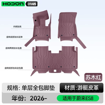 Suitable for Nio ES8, full-coverage floor – Modelə uyğun ayaqaltı - nio-es8-2026-model-five-seater-single-layer-foot-mat-susu-red-economy-standard-model