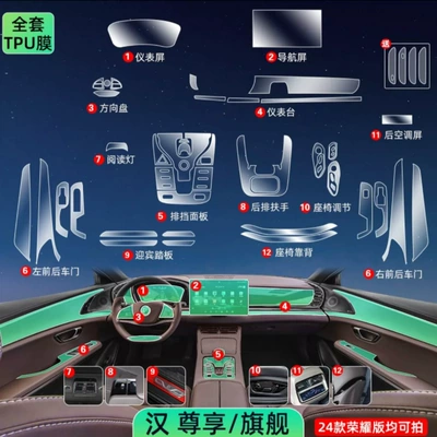 console instrument panel, navigation screen, gear | Car interior film - full-set-of-tpu-film-premiumflagship