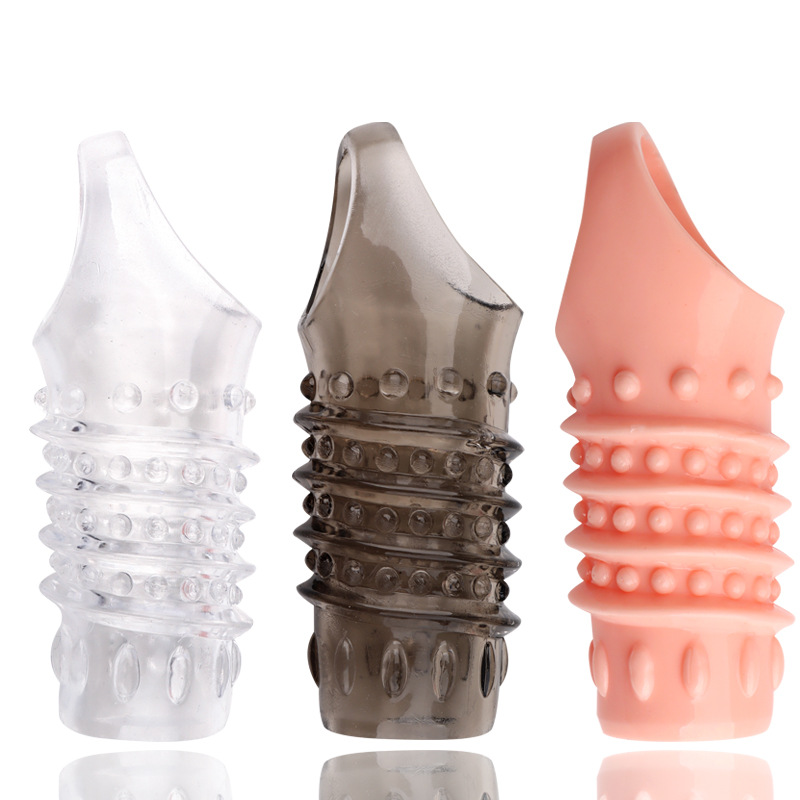 Wolf-Tooth Textured TPE Condom Sleeve, Thickened Delay Design, Transparent Adult Set — detail image 25