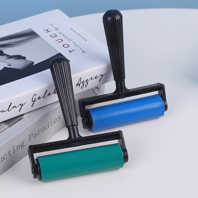 Grabado rodillo rojo 10cm grabado rodillo de goma plástico diamante pintura rodillo de tinta rodillo herramientas de arte