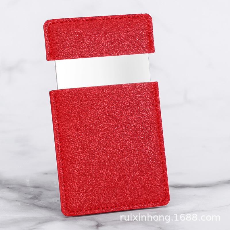 Espejo cosmético de mano de color sólido espejo cosmético de acero inoxidable espejo portátil resistente a los golpes logotipo imprimible