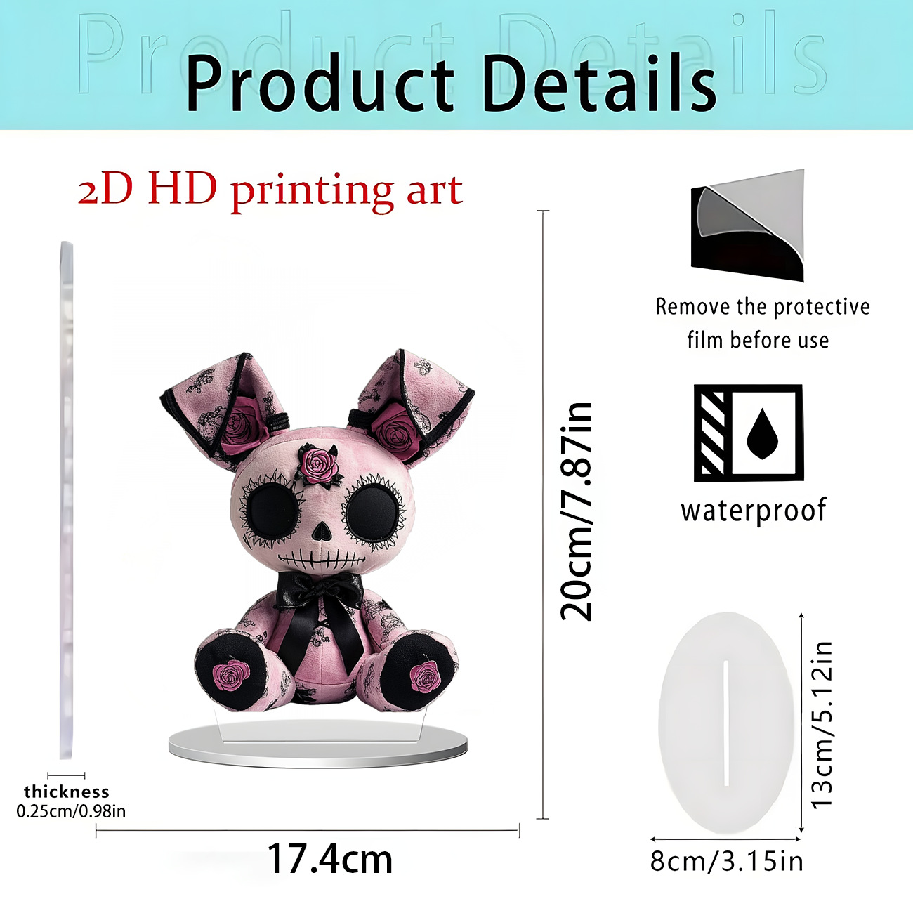 Nuevos productos transfronterizos de Halloween estilo oscuro acrílico plano 2D decoración de escritorio decoración para el hogar decoración de vacaciones