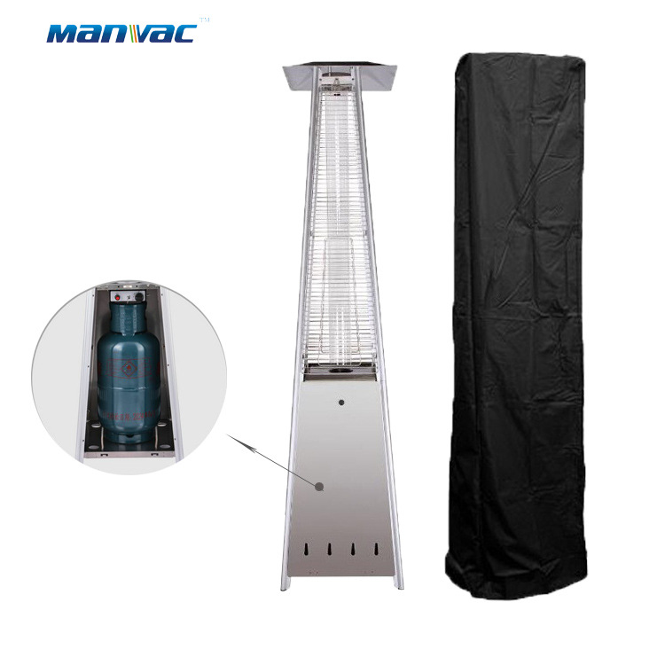 户外防水塔型立式防风燃气取暖器不锈钢庭院商用石英玻璃管取暖器