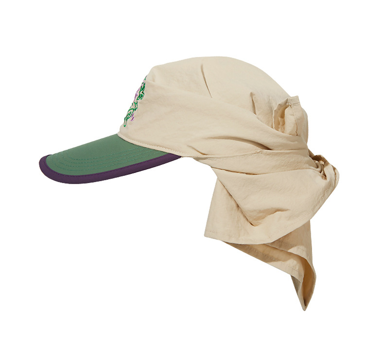 Summer Power Protection, Sunscreen, Sunshade Hat, Unique Design, Colored Tie Headband, Embroidered Street Skateboarding,_voghion.com