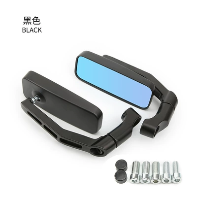 Motorcycle Modified rearview mirror Motorcycle rearview mirror - square-curved-rod-rearview-mirror-2009-black