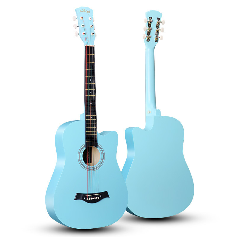 principiantes guitarra de madera de balada 38 pulgadas fábrica directa al por mayor estudiantes violín popular guitarra de madera de tiles