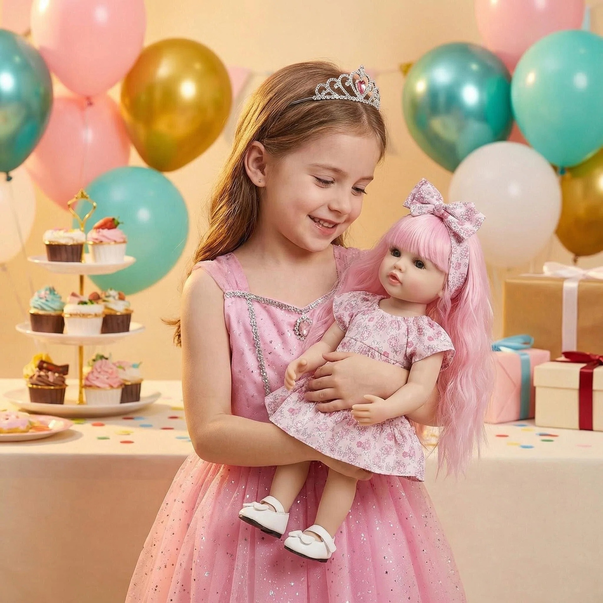 NPK22inch pequeño vestido de flores de corte Betty simulación muñeca renacida para acompañar a los niños regalos de vacaciones preferidos