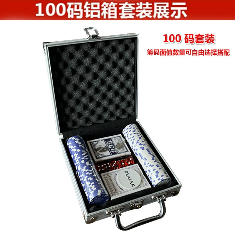 Комплект чипов Texas Hold'em Dice Hand Hand - подъемник коробки замок 100 код 200 Одс 300 Одс 500 Одс По: лодочные игры развлечения