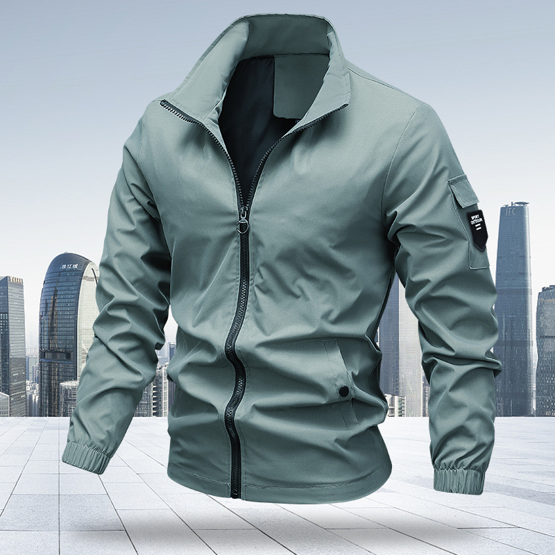 Chaqueta transfronteriza adolescente hombre cuello cuadrado chaqueta delgada camiseta delgada camiseta de ocio simple fábrica de trajes de vuelo al por mayor