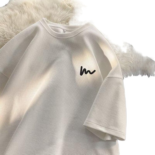 Men's Summer 2024 New Arrival Streetwear Trendy Loose Half-Sleeve T-Shirt Printed Clothing