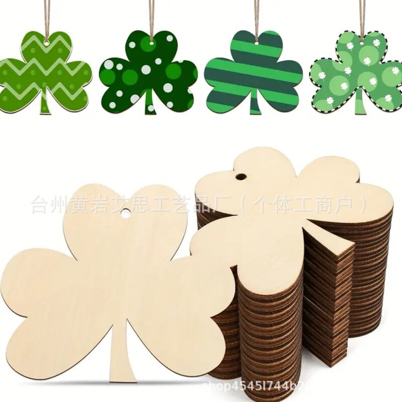 Cross-border New Wooden Crafts Easter Decorations Egg DIY White Embryo Children's Painted Graffiti Wood Pieces Small