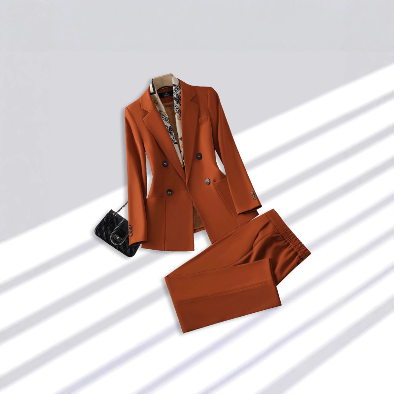 Caramel Color Suit Suit for Women, Spring & Fall Elegant Goddess Style Professional Formal Wear, High-End Suit Jacket Work Clothes