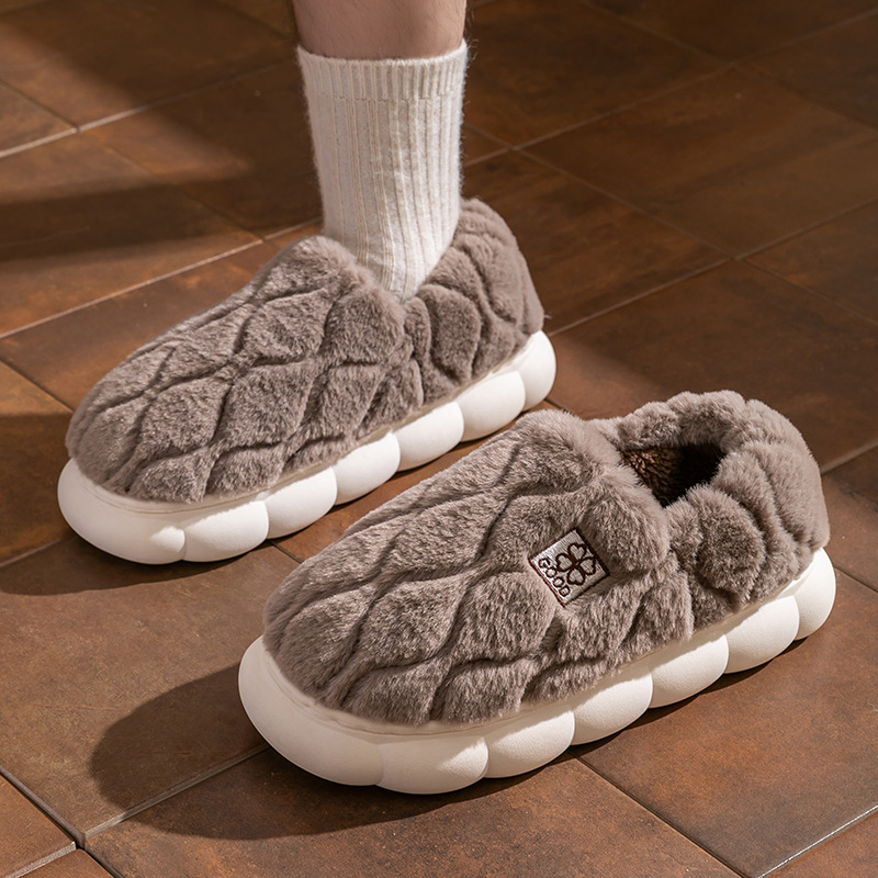 Zapatillas de algodón Cixi para mujer, otoño e invierno, muebles para el hogar, suela gruesa, felpa, zapatos para el hogar, ropa exterior, parejas, hombres cálidos, invierno