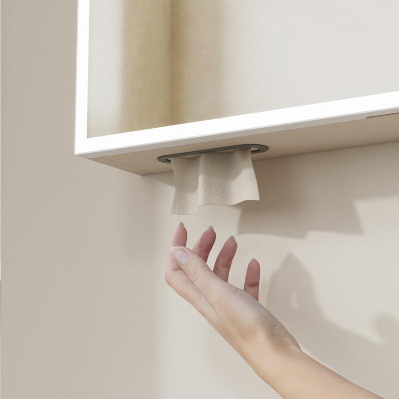 Baño de aluminio espacio único espejo de baño colgado tipo pared luminoso inteligente gran almacenamiento multifuncional enchufe gabinete de espejo de belleza