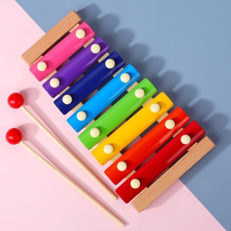 子供の知育音楽おもちゃハンドノック木製八音楽器赤ちゃん幼児早期教育楽器 1-2-3 歳木琴|undefined