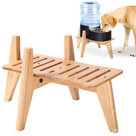 跨境狗狗喂食架水碗分配器支架兼容自动重力水食物分配器可调节