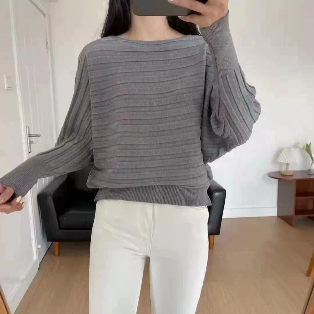 Autumn long-sleeve, short sweater, western style, oversize