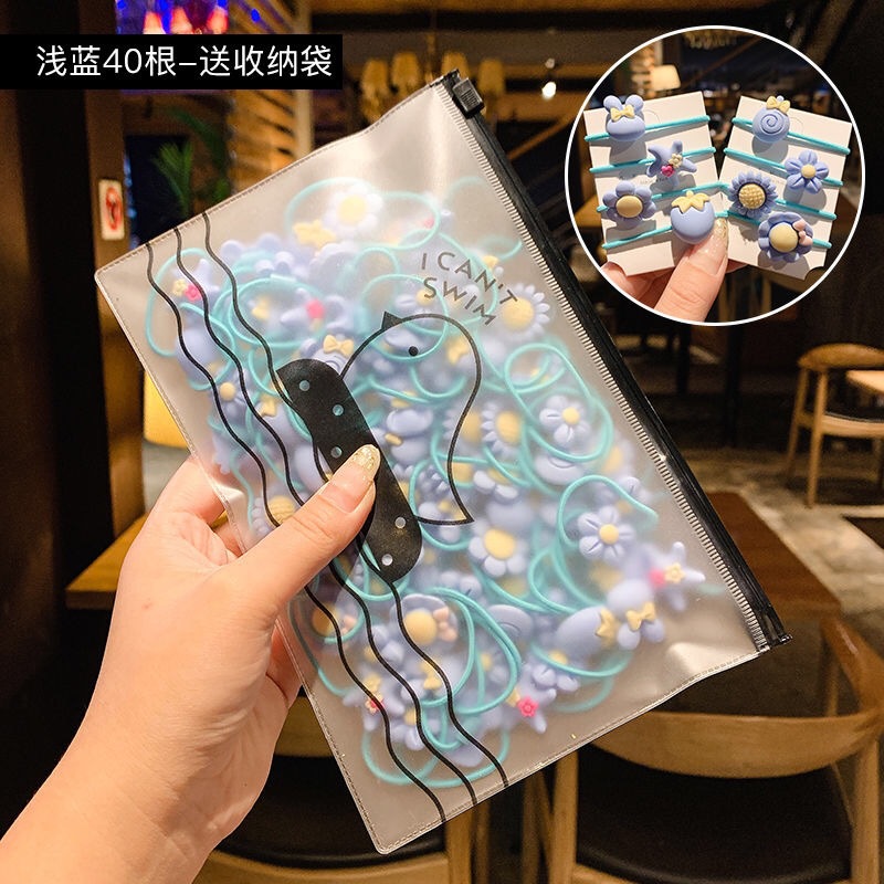 Cuerda de pelo para niños corbata de pelo para niñas goma pequeña banda de goma lindo bebé no duele tocado de pelo flor femenina cuerda de pelo Shixi