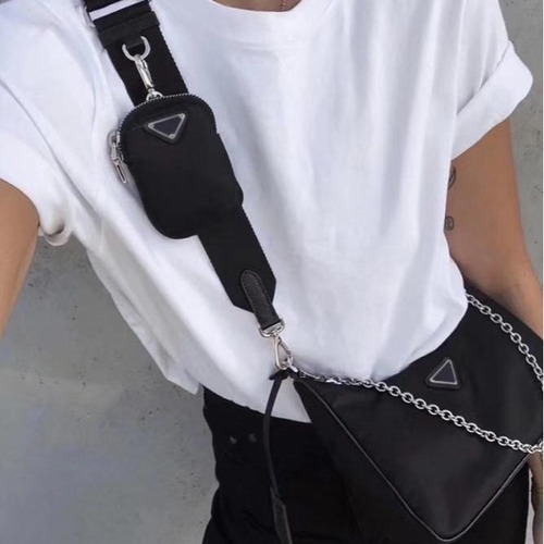 2024 internet celebrity Yang Mi same style nylon three-in-one bag hobo underarm bag chain crossbody handbag for women