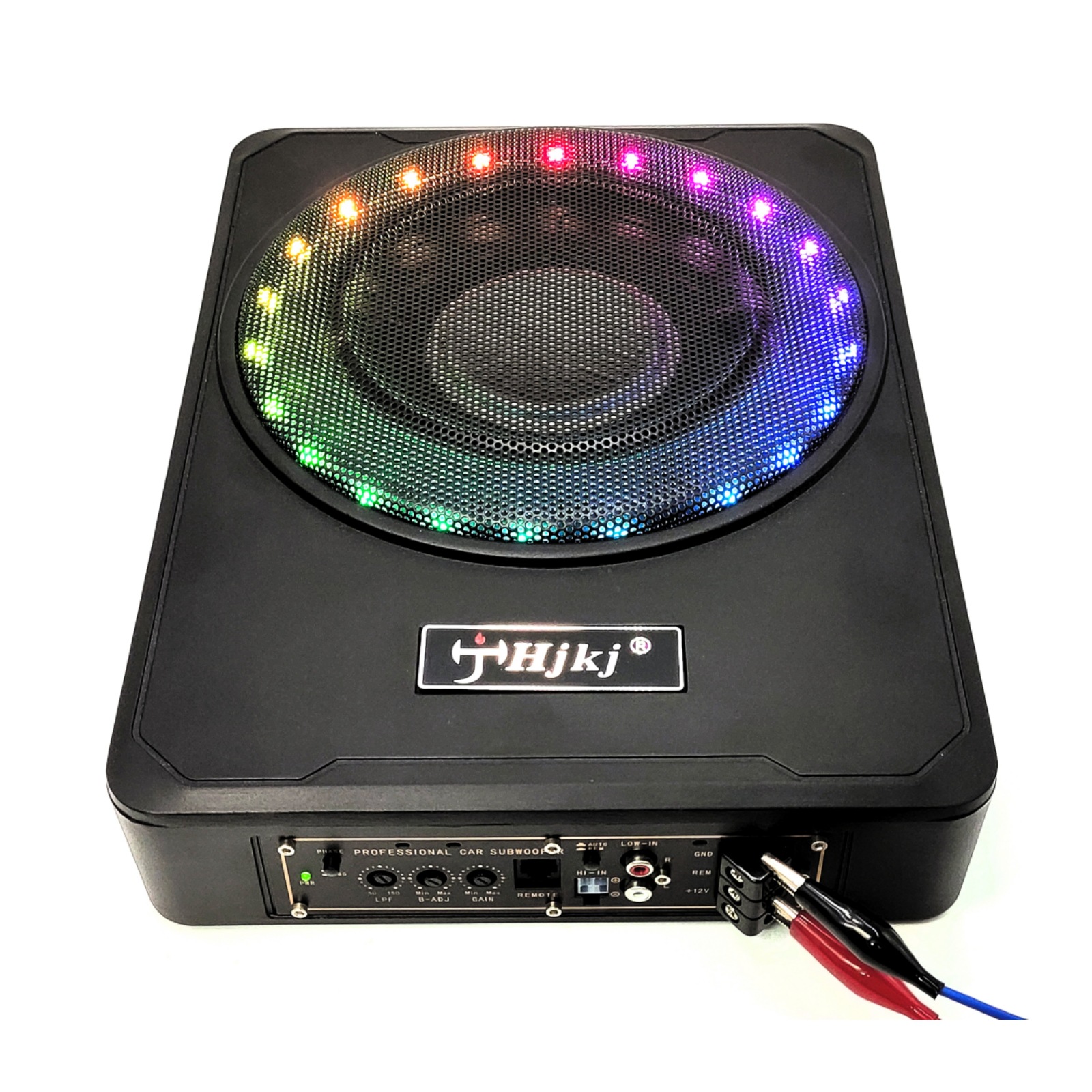 Car Audio Modification with Colored Lights 10inch High-Power Ultra-Thin Small Steel Cannon Car Universal Audio Active Subwoofer