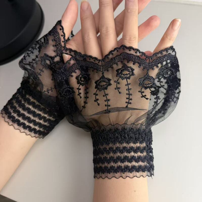 Lace Trim Elegant Chanel-Style Fake Sleeves with Three-Dimensional Decorative Cuffs, Mesh Hollow Sleeves, Cross-Border Manufacturer Wholesale Lace Trim Elegant Chanel-Style Fake Sleeves with Three-Dimensional Decorative Cuffs, Mesh Hollow Sleeves, Cross-Border Manufacturer Wholesale