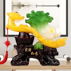 玉白菜發財如意擺件百財客廳家居酒櫃裝飾工藝品公司店鋪開業禮品