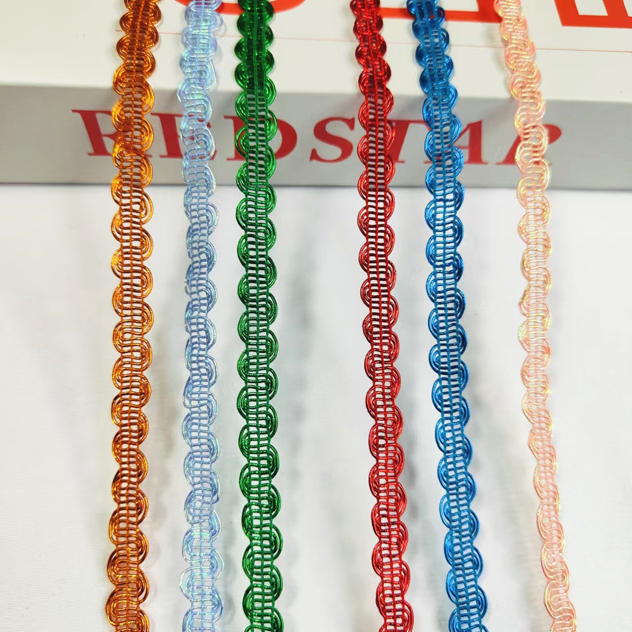 9mmmm media curva encaje en forma de onda S flores de oro y plata ondulado encaje mano zapatos bolsas accesorios de decoración