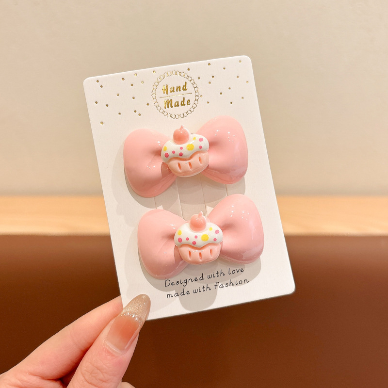 かわいいクリームドーパミンヘアピン高価値前髪クリップインスタイル学生前髪クリップ子供のヘアピンヘアアクセサリー|undefined