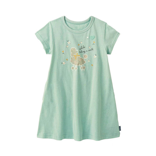 2024 Spring Girls' A-line Print Fresh Cotton Short-sleeve T-shirt Dress