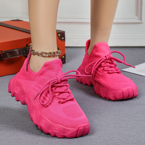 Specially available for large size sports women's shoes, breathable flying knitted socks, slip-on shoes