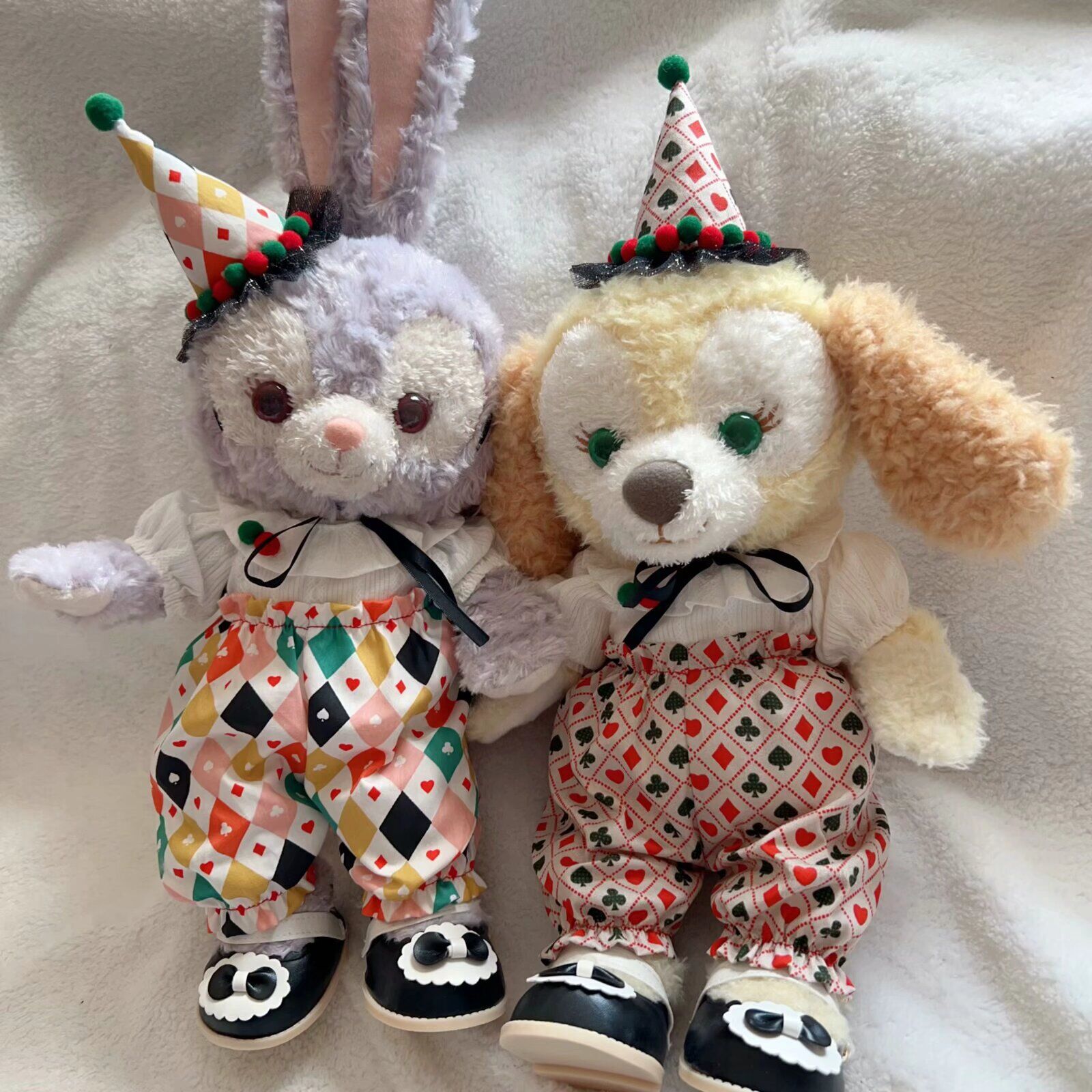 新款小丑套装可爱娃娃衣服适合S号粉色狐狸紫色兔子白色小熊衣服