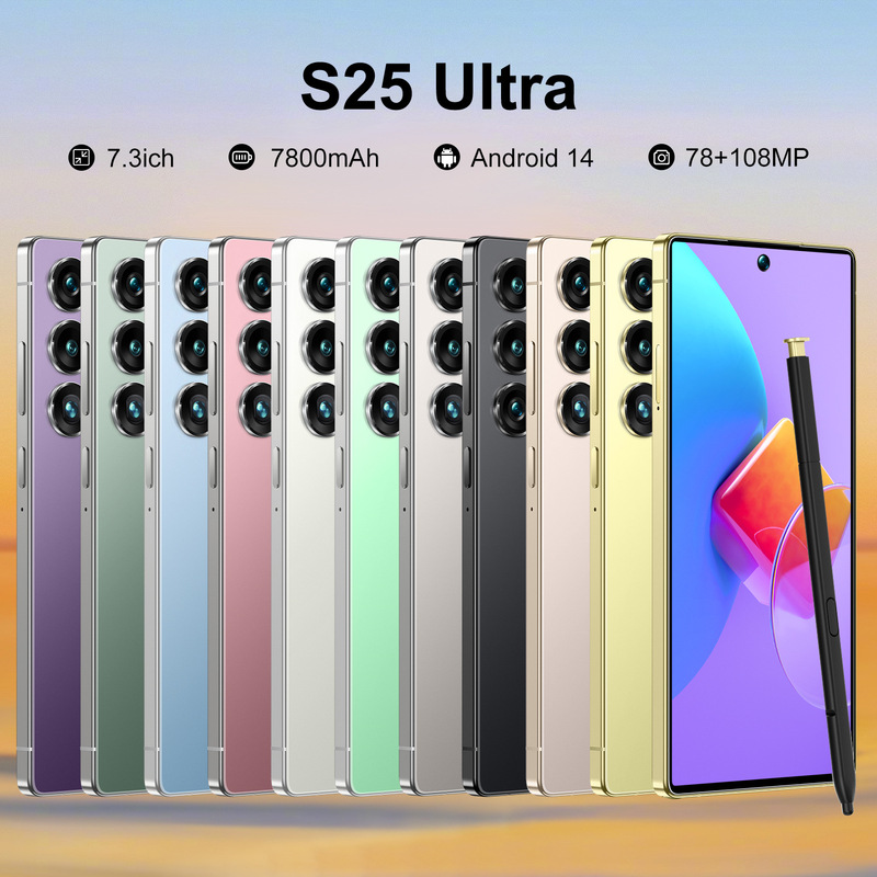 S25Ultra Mobile Phone 7.3inch Large Screen Android 12 Built-In Pen 16+1t Wholesale Dropshipping Full Screen Large Battery
