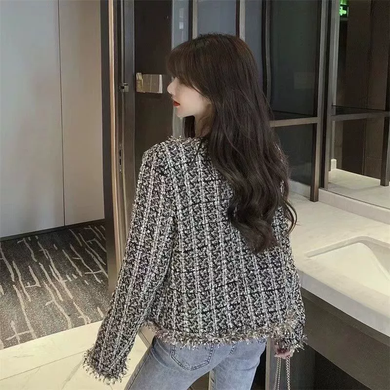 Элитная короткая куртка, стиль Chanel, осень, для подростков, приталенная, западный стиль