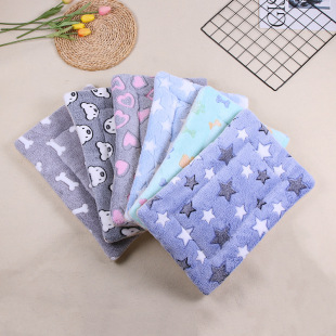Amazon Three-Layer Pet Blanket Thickened Warm Dog Floor Mat Four-Season Universal Printed Flannel Cat Mat