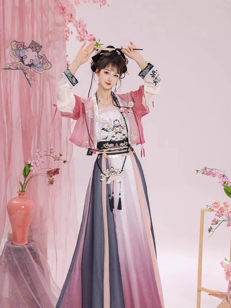Подлинный оригинальный Hanfu женский 2025 новый стиль песни новый китайский стиль вышивки фея улучшенный китайский элемент весенний и летний набор