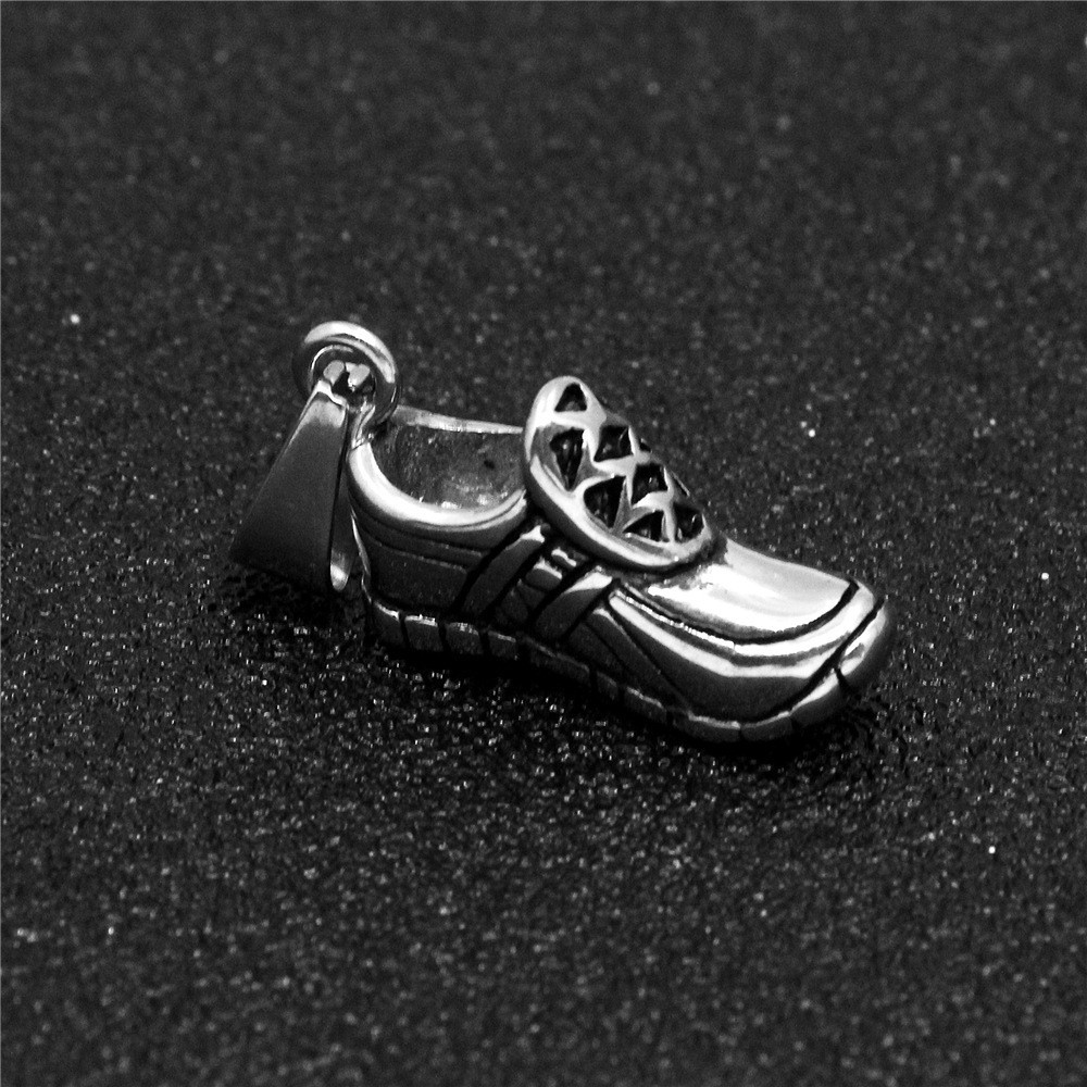 Sneaker Pendant Necklace In Stainless Steel For Couples Gift_voghion.com