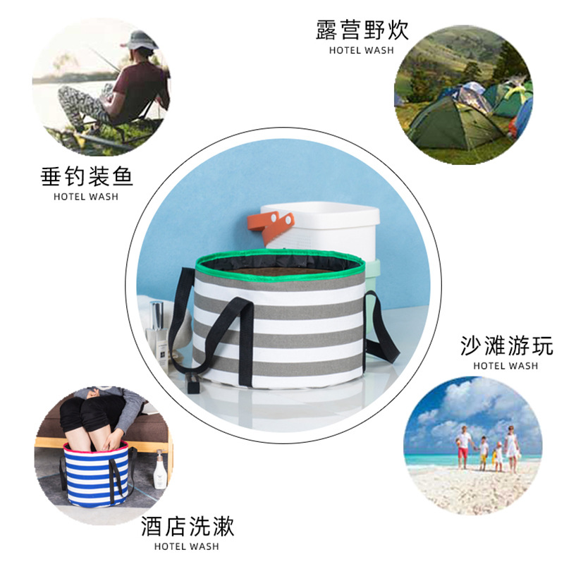 Multifuncional portátil al aire libre cubo plegable lavabo suministros para acampar pesca coche viaje hogar